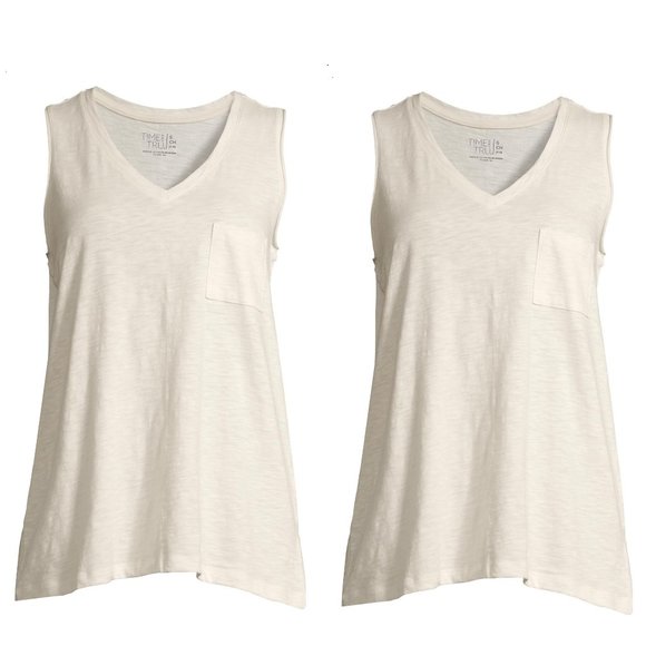 TIME AND TRU MATERNITY TOPS SLEEVELESS TANK SIZE XLARGE 16-18 LOT//2 WHITE